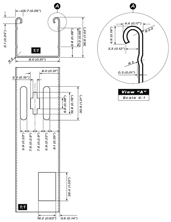 1-9/16 inch / 40mm Head Rail Specifications